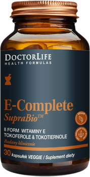 Харчова добавка Doctor Life E-Complete SupraBio 8 вітаміни Е нового покоління 30 капсул (5903317644019)