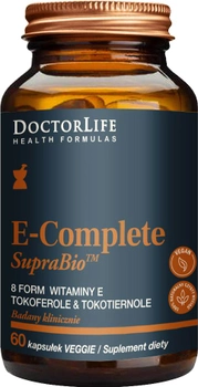 Харчова добавка Doctor Life E-Complete SupraBio 8 нового покоління вітаміни Е 60 капсул (5906874819494)