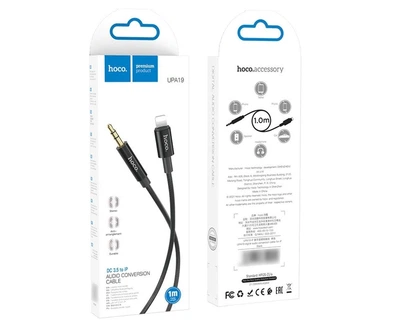 Аудио кабель Hoco UPA19 digital audio Lightning to Aux 3.5mm Black КОД: 38606