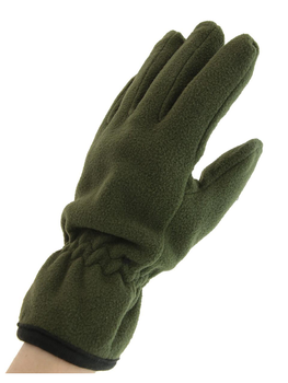 Тактические перчатки флисовые двухслойные Олива L