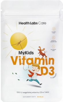 Дієтична добавка Health Labs Care MyKids Vitamin D3 веганський вітамін D у желе 60 драже (5905475671692)