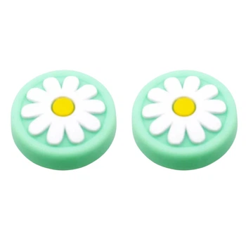 Силиконовые накладки на стики Flower (Mint) для Nintendo Switch (2шт.) [415679109]