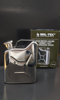 Фляга кишенькова Mil-Tec 170мл Сталева каністра TASCHENFLASCHE 'JERRY CAN'S/STEEL 170 ML (14525000-170)