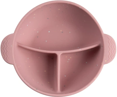 Мисочка силіконова Canpol Babies DOTS на присосці з секціями 360 мл Рожева (51/403_pin)