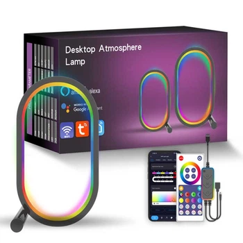 Настольная LED лампа RGB Smart desk oval lamp Bluetooth USB with app (Black) Epik (182436)