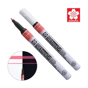 Маркер Sakura Pen-Touch Красный, флуоресцентный, тонкий (FINE) 1мм (084511322721)