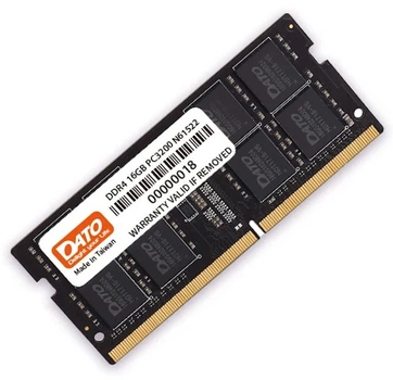 Оперативна пам'ять DATO SO-DIMM, DDR4, 16Gb, 3200 MHz 1.2V, CL22 (DT16G4DSDND32)
