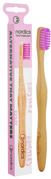 Szczoteczka do zębów Nordics Bamboo Toothbrush bambusowa Pink 1 szt (3800500324357)