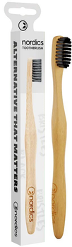 Зубна щітка Nordics Bamboo Toothbrush бамбукова Charcoal 1 шт (3800500324012)