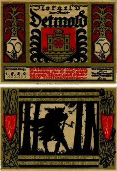 Банкнота Німеччина Нотгельд 50 пфенігів 1920 F-VF Детмольд Різновид 1