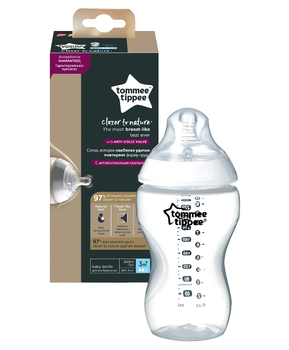 Пляшка для годування Tommee Tippee Closer To Nature з силіконовою соскою 3 міс+ 340 мл (5010415226013)