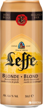 Упаковка пива Leffe Blonde світле фільтроване 6.6% 0.5 л x 24 шт (5410228222941)