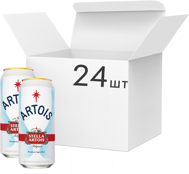 Упаковка пива Stella Artois светлое фильтрованное 5% 0.5 л x 24 шт (4820034921548)