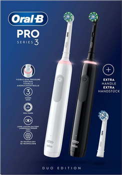 Набір електричних зубних щіток Oral-B Pro3 Duo Black and White (8006540760765)