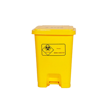Контейнер-бак для мусора с педалью 30 л Желтый с крышкой