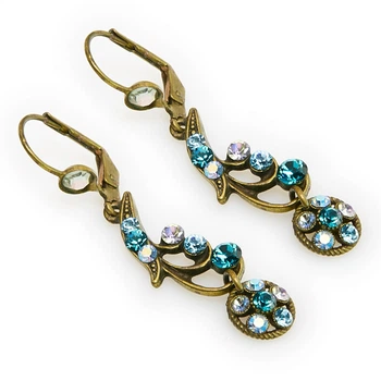 Сережки Michal Negrin з підвісками "Imperial Elegy" в блакитних тонах з кристалами Swarovski