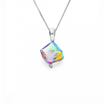 Срібний кулон Spark зі Swarovski Cube Small WJ48416VM