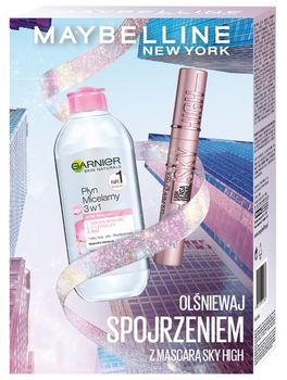 Zestaw Maybelline Lash Sensational Sky High Wydłużający tusz do rzęs Black 7.2 ml + Płyn micelarny Garnier 3 w 1 400 ml (5905076215882)