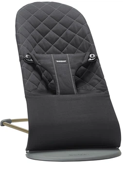 Шезлонг для немовлят BabyBjorn Bouncer BLISS Woven Black Classic Quilt