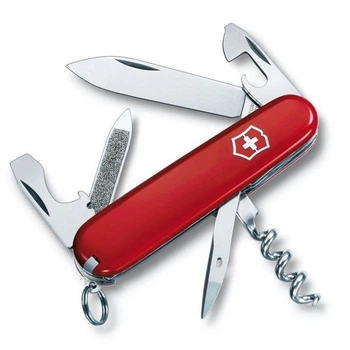Складаний швейцарський ніж Victorinox Vx03803 Sportsman 12 функцій 84 мм червоний