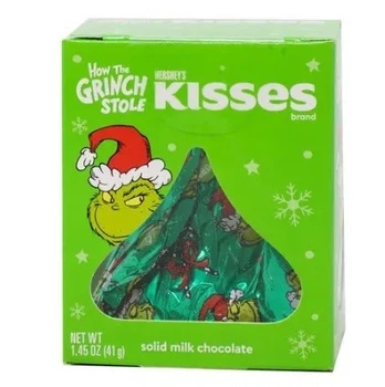 Подарунковий набір Hershey's Large Solid Milk Chocolate Kisses Grinch 41г