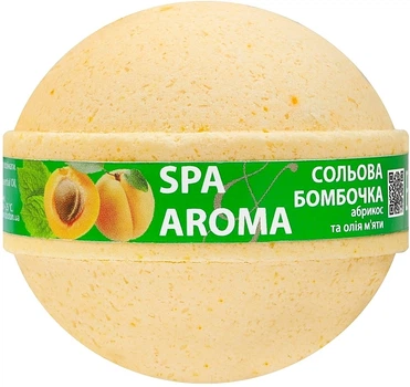 Сольова бомбочка для ванн "Абрикос та олія м'яти" - Bioton Cosmetics Spa & Aroma Bath Bomb 200g (75g) (947283-1466572-2)