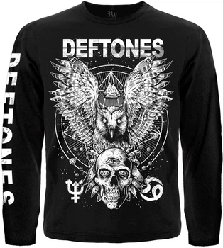 Футболка з довгим рукавом Rockway Deftones (Owl and Skull) Чорний, Розмір S