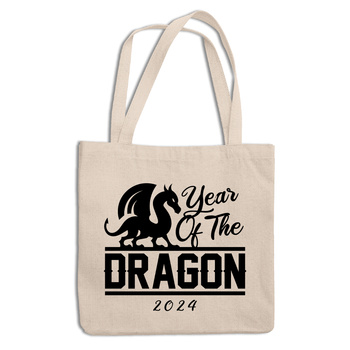Эко-сумка шоппер с новогодним принтом "Year of the Dragon. Dragon 2024. Дракон 2024" ЭСШ001319