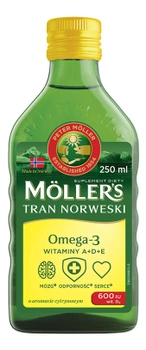 Дієтична добавка Mollers Tran Norweski лимонна 250 мл (7070866024321)