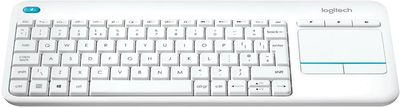 Клавіатура бездротова Logitech K400 Plus Touch Wireless Nordic Layout White (920-007142)