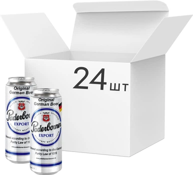 Упаковка пива Paderborner Export світле фільтроване 5.5% 0.5 л х 24 шт (4101120004711_4101120304712)