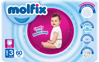 Подгузники-трусики Molfix Jumbo 3 midi 6-11 кг 60 шт (8690536842704)