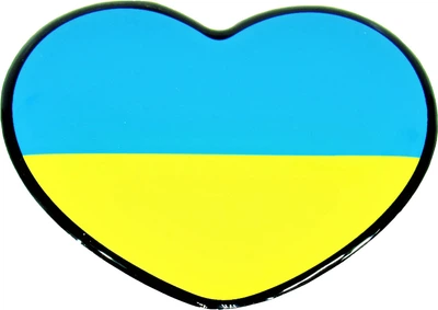 Наклейка Прапор України (серце) (силікон) 6х5, 3см. 68-25