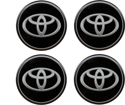 Наклейка Toyota на колпаки (силикон) черная диам. 5х5 (67-82)