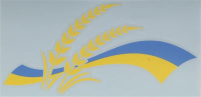 Наклейка Флаг Украины с колосками 22х10,5см. 96-41