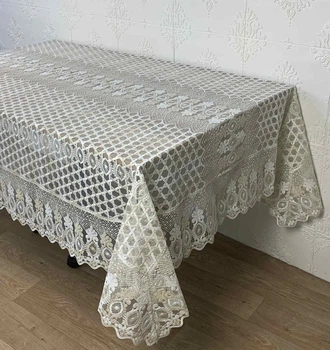 Скатертина Acme Tekstil 160x220 Yakamoz Krem-Gold PVS
