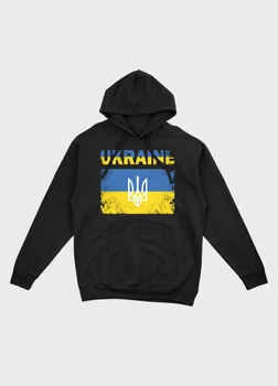 Чоловіче худі MODNO з патріотичним принтом UKRAINE XL Чорний (HD003-1-BL-005-1-044)