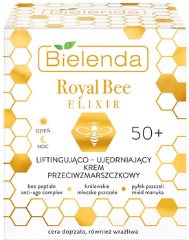 Krem przeciwzmarszczowy Bielenda Royal Bee Elixir 50+ liftingującyingująco-ujędrniający przeciwzmarszczkowy na dzień i noc 50 ml (5902169045470)