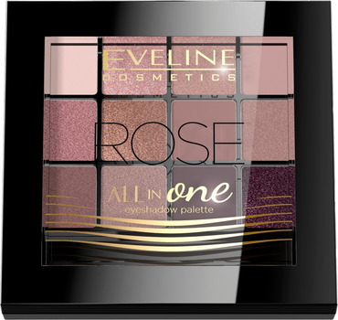 Палетка тіней для повік Eveline All In One Eyeshadow Palette 02 Rose 12 г (5901761936902)