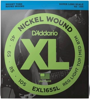 Струны для бас-гитары D'Addario EXL165SL XL NICKEL WOUND BASS REG LIGHT TOP / MED BOTTOM (45-105)