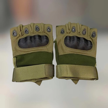 Перчатки тактические Беспальцевые, цвет Олива, размер XL