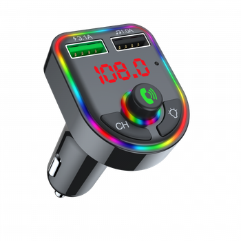 FM-трансмиттер для авто Havit HV-FM811BT Bluetooth фм модулятор с RGB подсветкой авто передатчик от прикуривателя, Black
