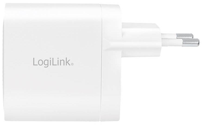 Мережевий зарядний пристрій LogiLink 2xUSB-C 65Вт Білий (4052792067552)