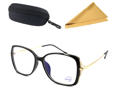 Компьютерные очки Антибликовые BLURAY R-67 в комплекте с Футляром и салфеткой реальная защита для глаз от экрана монитора и смартфона Серая Сталь