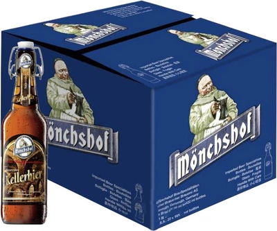 Упаковка пива Monchshof Kellerbier світле нефільтроване 5.4% 0.5 л x 20 шт. (4082100009097)