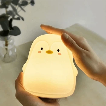Детский светильник лампа Пингвин c аккумулятором 3DTOYSLAMP Экологический ночник силиконовый от USB