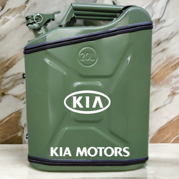 Подарочный набор для мужчин Канистра бар 20 л хаки с логотипом KIA + посуда в мини бар