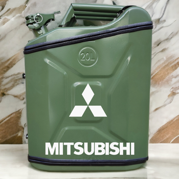 Подарочный набор для мужчин Канистра бар 20 л хаки с логотипом Mitsubishi + посуда в мини бар