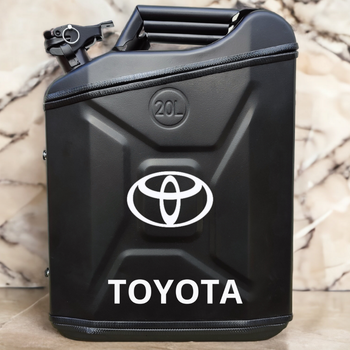 Подарунок набір для чоловіків Каністра бар 20 л чорна з логотипом Toyota + посуд в міні бар
