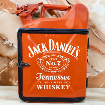 Подарочный набор для мужчин Канистра бар 10 л оранжевая с надписью Jack Daniel's + 2 бокала